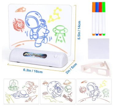 Magic 3D Pizarra de Dibujo | Aprender a Dibujar Creativamente - Efectos de Luz LED para Niños